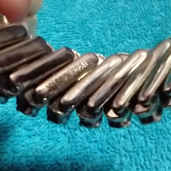 Elegant Silver Stainless Steel Stretch Crystal Bracelet Made In Japan Vintage - Picture 5 of 7